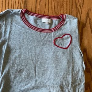 Loft outlet little heart lightweight sweater